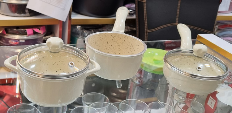 سرویس قابلمه ۵ پارچه گرانیت نوزاد عروس تفلون مدل ویکتوریا