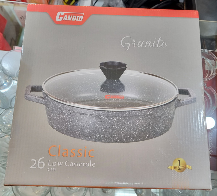 قوطی تابه گرانیت کلاسیک کاندید رنگ خاکستری سایز ۲۶