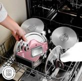 قابلیت شستشو در ماشین ظرفشویی زودپز روگازی دوقلو استیل ۴+۶ لیتر کاراجا ترک مدل Perfect رنگ صورتی