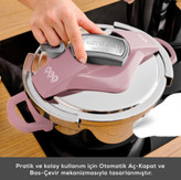 درب کلیپسی زودپز روگازی دوقلو استیل ۴+۶ لیتر کاراجا ترک مدل Perfect رنگ صورتی