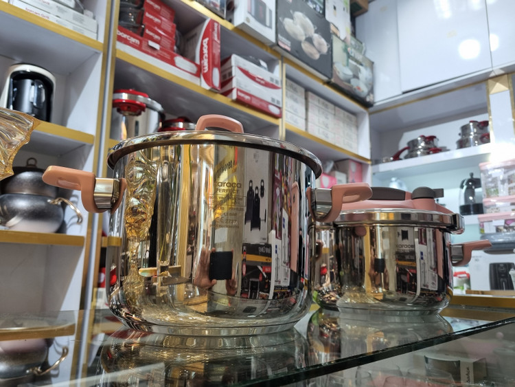 قابلمه دوقلو استیل ۶ لیتر کاراجا ترک مدل Perfect رنگ صورتی