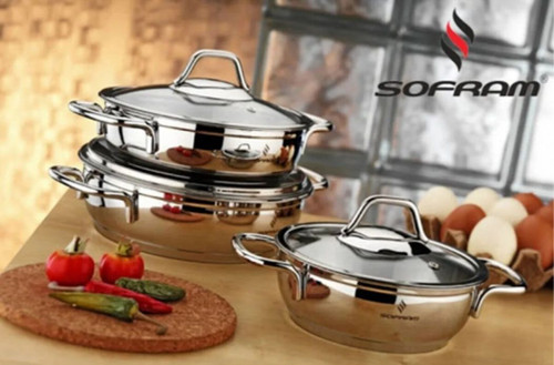 سرویس سه تابه املت استیل سوفرام ترکیه مدل سافت