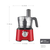 ابعاد غذاساز ۱۰ کاره کاراجا مدل Mastermaid Power Multifunctional رنگ قرمز