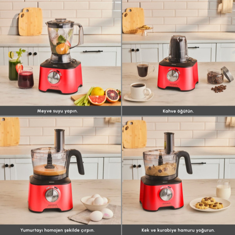 ویژگی های غذاساز ۱۰ کاره کاراجا مدل Mastermaid Power Multifunctional رنگ قرمز