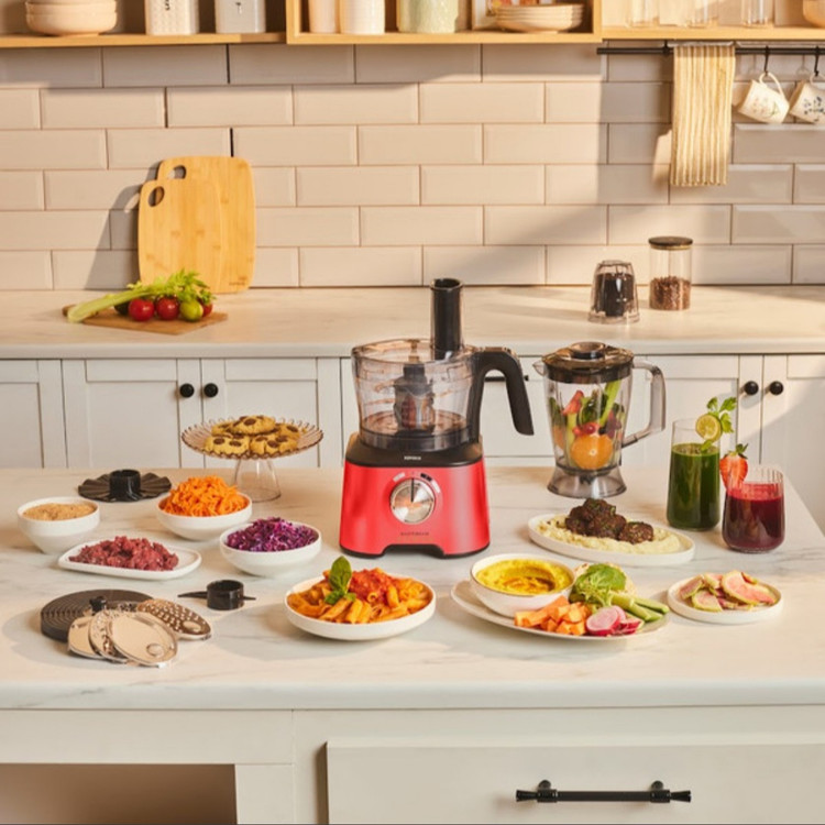 ست ربات آشپزخانه غذاساز ۱۰ کاره کاراجا مدل Mastermaid Power Multifunctional رنگ قرمز