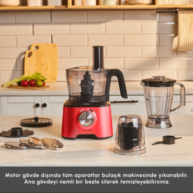 ست ربات غذاساز ۱۰ کاره کاراجا مدل Mastermaid Power Multifunctional رنگ قرمز