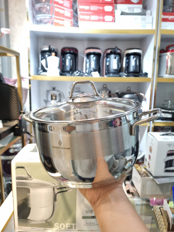 قابلمه استیل ضدزنگ ۱۸.۱۰ سوفرام مدل سافت سایز ۲۲