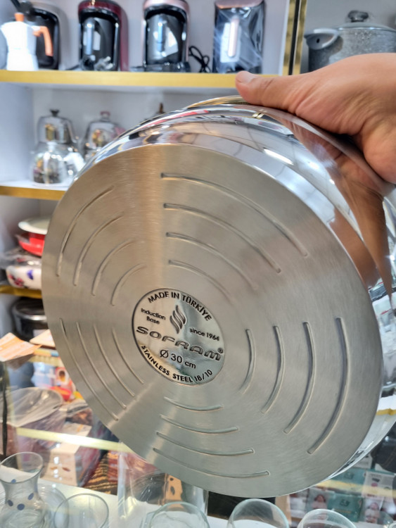 کف تابه دودسته استیل سوفرام ترکیه مدل سافت سایز ۳۰