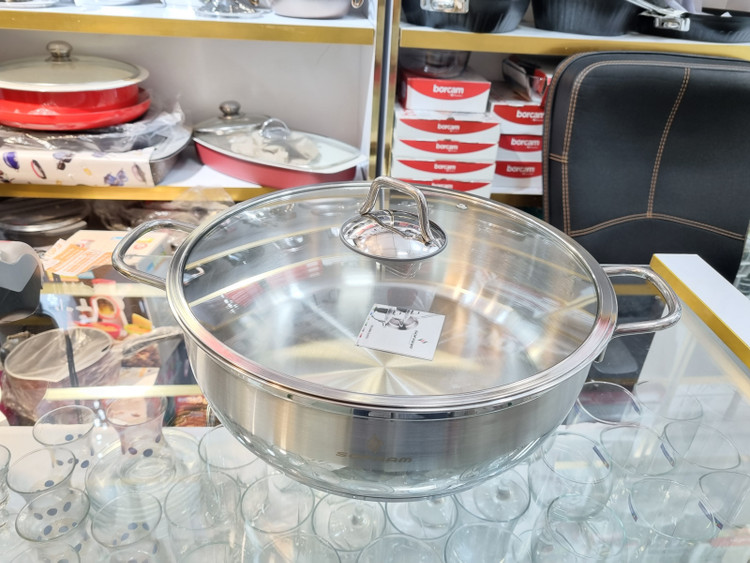 تابه دودسته استیل سوفرام ترکیه مدل سافت سایز ۳۰