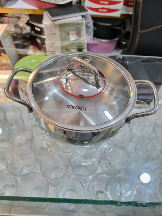 قابلمه خمره ای استیل ضد زنگ ۱۸.۱۰ کاراجا ترک مدل Emirgan سایز 16