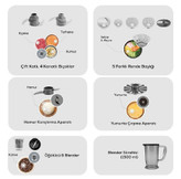 اجزای غذاساز ۱۰ کاره کاراجا صورتی