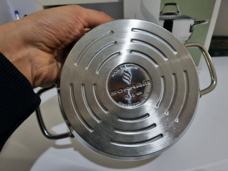 کف تابه دودسته استیل سوفرام ترکیه مدل سافت سایز ۱۶