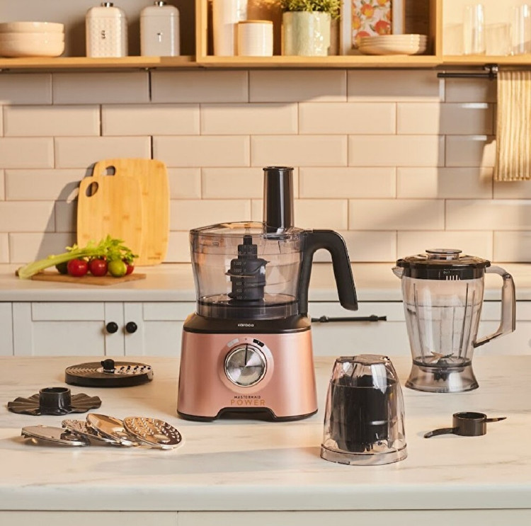 سرویس ربات غذاساز ۱۰ کاره کاراجا مدل Mastermaid Power Multifunctional رنگ رزگلد