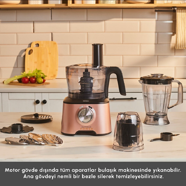 سرویس غذاساز ۱۰ کاره کاراجا مدل Mastermaid Power Multifunctional رنگ رزگلد
