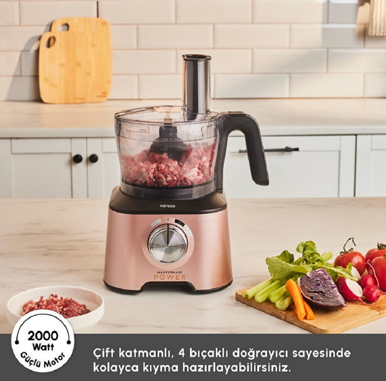 چرخگوشت غذاساز ۱۰ کاره کاراجا مدل Mastermaid Power Multifunctional رنگ رزگلد