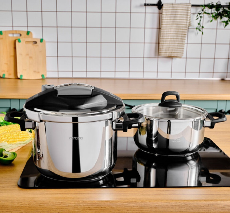 Karaca Perfect Grey İndüksiyon Tabanlı Düdüklü Tencere Seti 4+6 Lt