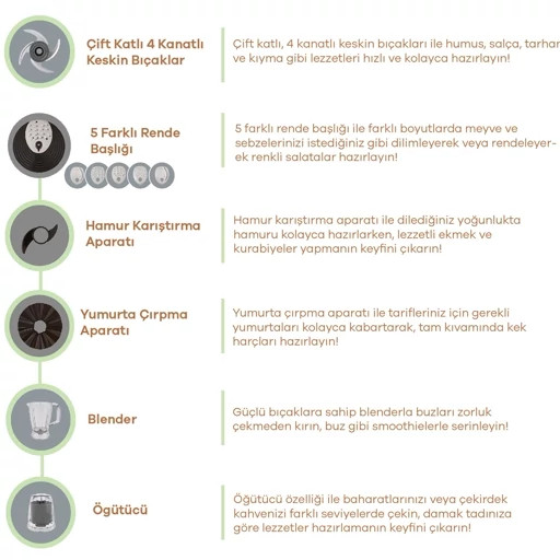 غذاساز ۱۰ کاره کاراجا مدل x Refika Mastermaid Power Multifunctional رنگ سوئیس کرم